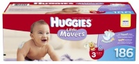 Huggies Little Movers Diapers Economy Plus, Size 3, 186 Count (packaging may vary) Huggies Little Movers Diapers Economy Plus, Size 3, 186 Count (packaging may vary)