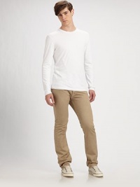 Solid or contrast layers peek out from the cuffs and hem, adding definition to this lightweight cotton essential.Crewneckbullet text here CottonMachine washImported Solid or contrast layers peek out from the cuffs and hem, adding definition to this lightweight cotton essential.Crewneckbullet text here CottonMachine washImported