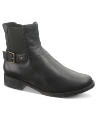 Try on these Hush Puppies and you won't be disappointed. The Madison Chelsea booties feature buckle and stretch accents Try on these Hush Puppies and you won't be disappointed. The Madison Chelsea booties feature buckle and stretch accents