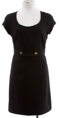 Juicy Couture Black Super Fine Wool Capped Sleeve Sheath Dress 8 Juicy Couture Black Super Fine Wool Capped Sleeve Sheath Dress 8