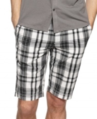 These plaid shorts from Kenneth Cole Reaction are patterned after classic summer style. These plaid shorts from Kenneth Cole Reaction are patterned after classic summer style.