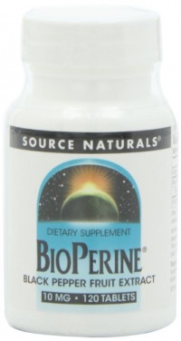 Source Naturals Bioperine Black Pepper Fruit Extract 10mg, 120 Tablets (Pack of 3) Source Naturals Bioperine Black Pepper Fruit Extract 10mg, 120 Tablets (Pack of 3)