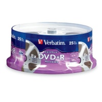 Verbatim 8x 4.7 GB DVD+R Digital Movie Spindle - 25 Discs