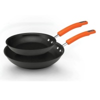 Rachael Ray Hard Anodized II Nonstick Dishwasher Safe 9-1/4-Inch and 11-1/2-Inch Skillets Twin Pack, Orange Rachael Ray Hard Anodized II Nonstick Dishwasher Safe 9-1/4-Inch and 11-1/2-Inch Skillets Twin Pack, Orange