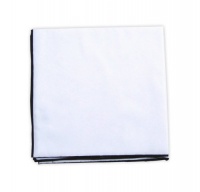 White Cotton Pocket Square (Black Border) White Cotton Pocket Square (Black Border)