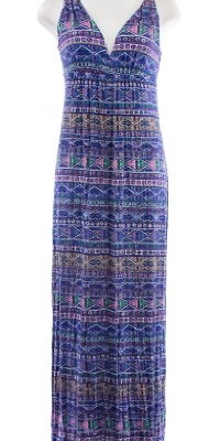 AQUA Purple Printed Jersey V-Neck Sleeveless Maxi Dress Small AQUA Purple Printed Jersey V-Neck Sleeveless Maxi Dress Small
