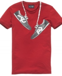 Your all-weekend all-star. This graphic tee from Armani Jeans is ready for anything. Your all-weekend all-star. This graphic tee from Armani Jeans is ready for anything.
