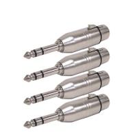 GLS Audio XLR Female to 1/4 Male TRS Adapter Gender Changer - XLR-F to 6.3mm Stereo Coupler Adapters - 4 PACK GLS Audio XLR Female to 1/4 Male TRS Adapter Gender Changer - XLR-F to 6.3mm Stereo Coupler Adapters - 4 PACK