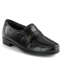 Men's loafers style that's designed to walk a mile (or two). This pair of men's dress shoes has an easy-care leather upper and lining with long-wearing polyurethane outsoles that go the distance. Men's loafers style that's designed to walk a mile (or two). This pair of men's dress shoes has an easy-care leather upper and lining with long-wearing polyurethane outsoles that go the distance.