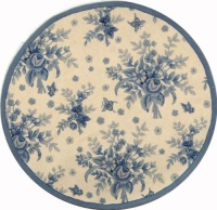 Safavieh Chelsea Collection HK250A Hand-Hooked Ivory and Blue Wool Round Area Rug, 5-Feet 6-Inch Round Safavieh Chelsea Collection HK250A Hand-Hooked Ivory and Blue Wool Round Area Rug, 5-Feet 6-Inch Round