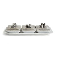 Enchanting birds, bees and butterflies perch atop these handcrafted serving pieces from Arte Italica. Softly curved porcelain silhouettes are warmly countered by rich, shining pewter Enchanting birds, bees and butterflies perch atop these handcrafted serving pieces from Arte Italica. Softly curved porcelain silhouettes are warmly countered by rich, shining pewter