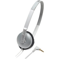 Audio Technica ATH-ES3W Portable Headphones with 28mm Neodymium Drivers, Silver Metallic Audio Technica ATH-ES3W Portable Headphones with 28mm Neodymium Drivers, Silver Metallic