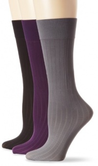 Ellen Tracy Women's 3 Pair Pinstripe Trouser Sock Pack Ellen Tracy Women's 3 Pair Pinstripe Trouser Sock Pack