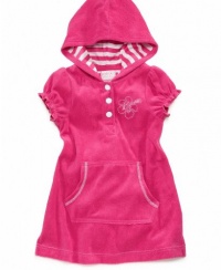 Pink Platinum Girls Hooded Ultra Soft Terry Cloth Coverup - Fuchsia (Size 10/12) Pink Platinum Girls Hooded Ultra Soft Terry Cloth Coverup - Fuchsia (Size 10/12)