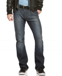 Sometimes you gotta veer out from the straight and narrow. Flare it out with these washed bootcut blues from Calvin Klein Jeans. Sometimes you gotta veer out from the straight and narrow. Flare it out with these washed bootcut blues from Calvin Klein Jeans.