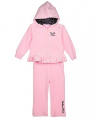 Calvin Klein Pep in Her Step 2-Piece Velour Tracksuit (Sizes 12M - 24M) - pink, 18 months Calvin Klein Pep in Her Step 2-Piece Velour Tracksuit (Sizes 12M - 24M) - pink, 18 months