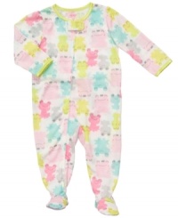 She'll be ready to hop into bed and have fun-filled dreams with this precious frog-print, footed coverall from Carter's. She'll be ready to hop into bed and have fun-filled dreams with this precious frog-print, footed coverall from Carter's.