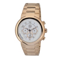 Philip Stein Men's 32-ARGW-RGSS Quartz Gold Plated Chronograph White Dial Watch Philip Stein Men's 32-ARGW-RGSS Quartz Gold Plated Chronograph White Dial Watch