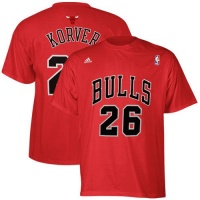 NBA adidas Chicago Bulls #26 Kyle Korver Red Net Number T-shirt NBA adidas Chicago Bulls #26 Kyle Korver Red Net Number T-shirt