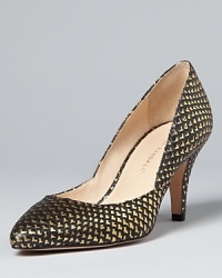 Sure to be among the greatest hits in your wardrobe, these Loeffler Randall pumps feature distinctive, gilded, exotic leather paired with stylishly shaped vamps. Sure to be among the greatest hits in your wardrobe, these Loeffler Randall pumps feature distinctive, gilded, exotic leather paired with stylishly shaped vamps.