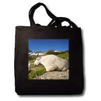 Mountain Goat Billy, Logan Pass, Glacier NP, Montana - US27 CHA1103 - Chuck Haney - Black Tote Bag 14w X 14h X 3d Mountain Goat Billy, Logan Pass, Glacier NP, Montana - US27 CHA1103 - Chuck Haney - Black Tote Bag 14w X 14h X 3d