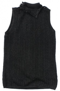 Lauren Ralph Lauren Women's Sleeveless Ruffled Metallic Mockneck Sweater (Black) Lauren Ralph Lauren Women's Sleeveless Ruffled Metallic Mockneck Sweater (Black)
