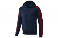 Mens Adidas Originals Pull Over Fleece Hoodie Dark Indigo / University Red X52682 Mens Adidas Originals Pull Over Fleece Hoodie Dark Indigo / University Red X52682