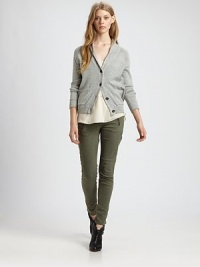 Soothingly soft cotton cardigan styled with a shawl collar, patch pockets and ribbed trim. Shawl collarLong sleevesButton frontFront patch pocketsRibbed cuffs and hemAbout 24 from shoulder to hemCottonDry cleanImportedModel shown is 5'10 (177cm) wearing US size Small. Soothingly soft cotton cardigan styled with a shawl collar, patch pockets and ribbed trim. Shawl collarLong sleevesButton frontFront patch pocketsRibbed cuffs and hemAbout 24 from shoulder to hemCottonDry cleanImportedModel shown is 5'10 (177cm) wearing US size Small.