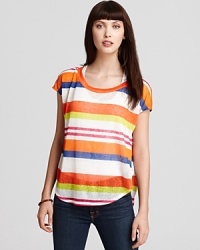 Vibrantly top off your balmy-season looks with this Vintage Havana striped tee. Vibrantly top off your balmy-season looks with this Vintage Havana striped tee.