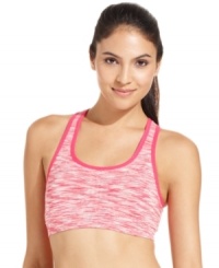 Ideology's space-dyed sports bra is an essential for so many activities. Whether you love to bike, hike or strike a yoga pose, this basic offers comfort and support. Ideology's space-dyed sports bra is an essential for so many activities. Whether you love to bike, hike or strike a yoga pose, this basic offers comfort and support.