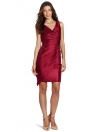 London Times Women's Shimmer Starburst Shutter Tuck Dress