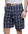 They might look like mild-mannered plaid shorts, but these Izod cargos have performance properties to take you a step beyond. (Clearance)