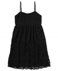 Roxy transforms the classic black dress with a smattering of delicate pin dots for an ultra-girly touch. Roxy transforms the classic black dress with a smattering of delicate pin dots for an ultra-girly touch.