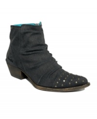 Turn on some tough girl charm. The Lady booties by Blowfish feature ruching on the shaft and brad detailing on the pointed toe. Turn on some tough girl charm. The Lady booties by Blowfish feature ruching on the shaft and brad detailing on the pointed toe.