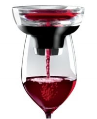 Breathing fresh air into your favorite wine, this wine aerator highlights new flavor notes and rounds out taste for a full-bodied finish. Simply rest on any glass, pour as usual and taste the instant transformation yourself. 1-year limited warranty. Model KP-W001. Breathing fresh air into your favorite wine, this wine aerator highlights new flavor notes and rounds out taste for a full-bodied finish. Simply rest on any glass, pour as usual and taste the instant transformation yourself. 1-year limited warranty. Model KP-W001.