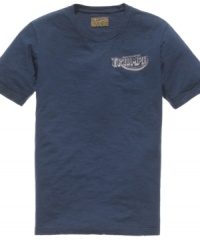 Rev up your casual wardrobe with this graphic tee from Lucky Brand Jeans. Rev up your casual wardrobe with this graphic tee from Lucky Brand Jeans.