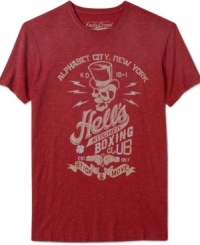 When you're out on the corner you'll be looking fresh in this Alphabet City Boxing Club t-shirt from Lucky Brand Jeans. When you're out on the corner you'll be looking fresh in this Alphabet City Boxing Club t-shirt from Lucky Brand Jeans.