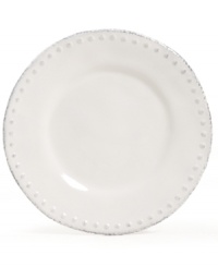 Elegant is an understatement with the Blanc Brigette salad plate by Versailles Maison. Raised dots and a soft white finish adorn beautifully distressed earthenware. Elegant is an understatement with the Blanc Brigette salad plate by Versailles Maison. Raised dots and a soft white finish adorn beautifully distressed earthenware.