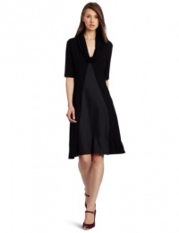 Three Dots Red Women's Cowl Neck Dress With Silk Panel, Black/Black, Medium Three Dots Red Women's Cowl Neck Dress With Silk Panel, Black/Black, Medium