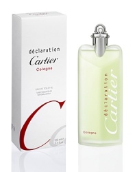 Emotion. Elegance. Modernity. Declaration is a tribute to men in love. Declaration reveals the sensuality of a natural refreshing woody harmony. The bottle has contemporary and elegant silhouette, wearing a heart, the emblem of love, and a unique Cartier signature built around transparency. The tangy top notes of bergamot and bitter orange are soothed with earthy notes of cardamom and warm amber base notes of cedar wood, vetiver and oak moss. Notes: Bergamot, Bitter Orange, Jupiter wood, Artemisia, Cardamom, Cedar wood, Vetiver, Oak moss. Emotion. Elegance. Modernity. Declaration is a tribute to men in love. Declaration reveals the sensuality of a natural refreshing woody harmony. The bottle has contemporary and elegant silhouette, wearing a heart, the emblem of love, and a unique Cartier signature built around transparency. The tangy top notes of bergamot and bitter orange are soothed with earthy notes of cardamom and warm amber base notes of cedar wood, vetiver and oak moss. Notes: Bergamot, Bitter Orange, Jupiter wood, Artemisia, Cardamom, Cedar wood, Vetiver, Oak moss.