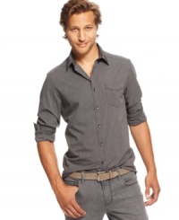 Top-down style. This vertical striped shirt from Kenneth Cole New York keeps your casual look in line. (Clearance) Top-down style. This vertical striped shirt from Kenneth Cole New York keeps your casual look in line. (Clearance)