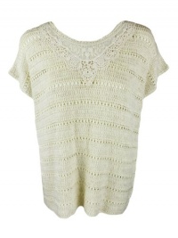 Beyond VintAGe Womens Oversized Knit Short Sleeve Sweater Beyond VintAGe Womens Oversized Knit Short Sleeve Sweater