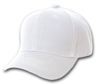 Blank / Plain Adjustable Velcro Baseball Cap / Hat - White Blank / Plain Adjustable Velcro Baseball Cap / Hat - White