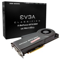 EVGA GeForce GTX 580 CLASSIFIED ULTRA, 3072MB GDDR5, 4-Way SLI ready, Dual-DualLink DVI, PCI-E 2.0 SLI Graphics Card (03G-P3-1595-AR ) EVGA GeForce GTX 580 CLASSIFIED ULTRA, 3072MB GDDR5, 4-Way SLI ready, Dual-DualLink DVI, PCI-E 2.0 SLI Graphics Card (03G-P3-1595-AR )