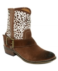 The unique giraffe print makes Kelsi Dagger's Tempest booties an extra special pair. The unique giraffe print makes Kelsi Dagger's Tempest booties an extra special pair.