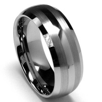 8MM Dome Men's Tungsten Carbide Ring Wedding Band sizes 5 to 15