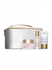 Clarins' advanced formulas help defy dark spots, dullness and wrinkles for a smoother tone. It visibly lifts, firms and restores the lustrous tone of young-looking skin. Set includes: Vita Light Day Cream, 1 oz.; Vita Light Night Cream, 0.5 oz. and Vita Light Serum, 0.35 oz. Made in France. Clarins' advanced formulas help defy dark spots, dullness and wrinkles for a smoother tone. It visibly lifts, firms and restores the lustrous tone of young-looking skin. Set includes: Vita Light Day Cream, 1 oz.; Vita Light Night Cream, 0.5 oz. and Vita Light Serum, 0.35 oz. Made in France.
