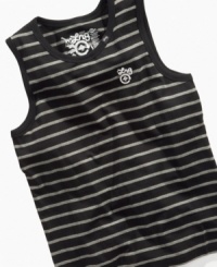 Send him out in stylish stripes with this comfy tank from LRG. Send him out in stylish stripes with this comfy tank from LRG.