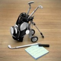 Golf Pens with Golf Bag Holder, 4-Piece Set (Engravable) Golf Pens with Golf Bag Holder, 4-Piece Set (Engravable)
