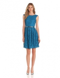 London Times Women's Sleeveless Belted Dress London Times Women's Sleeveless Belted Dress